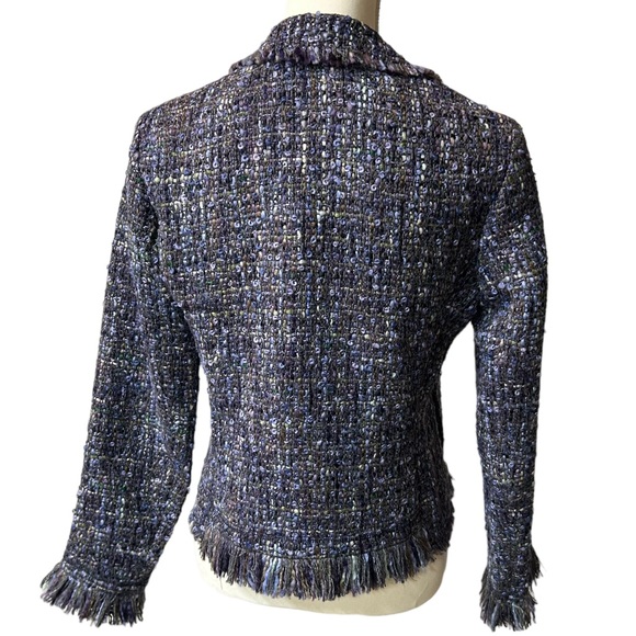 RIANI womens Wool blazer size 4 w frayed sleeves & bottom hem NWOT - Picture 10 of 12